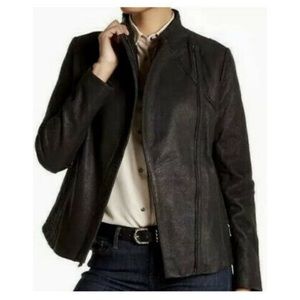 T Tahari Kelly Asymmetrical Leather Jacket NWOT